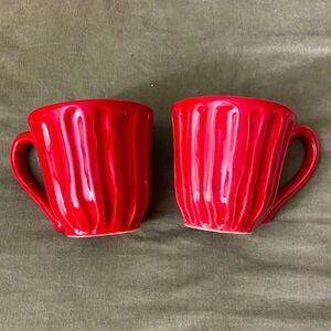 Made in Portugal for Starbucks Coffee Red Ceramic Mugs Set of 2 12oz  UBM